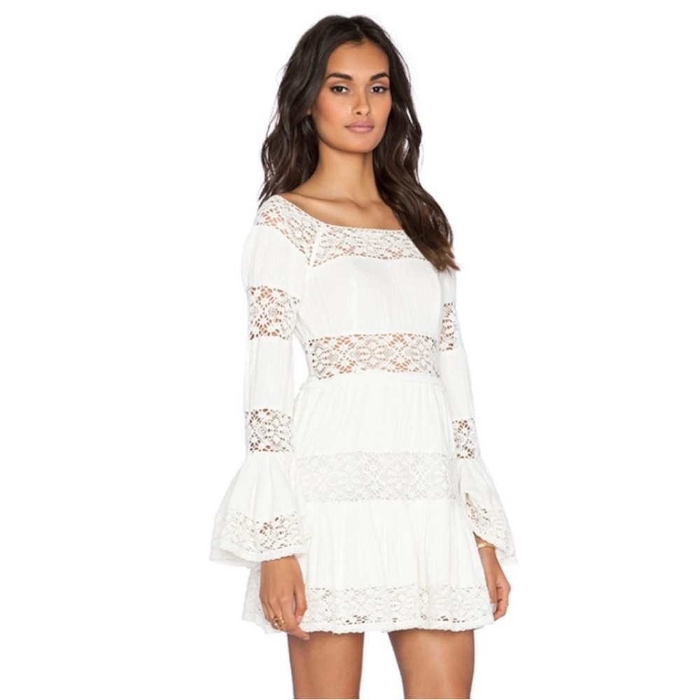 Free People White Lace Mini Dress - Picture 2 of 14